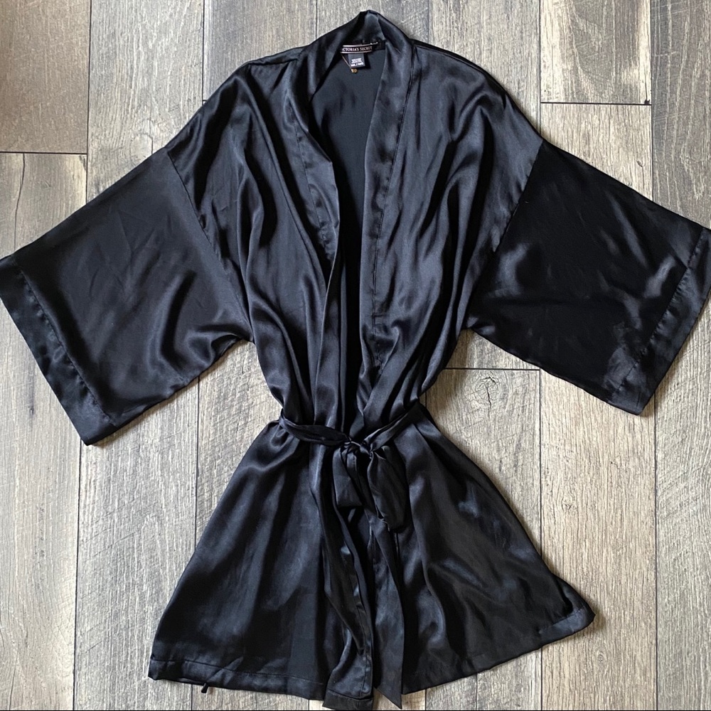 Victoria’s Secret Black Silk Robe